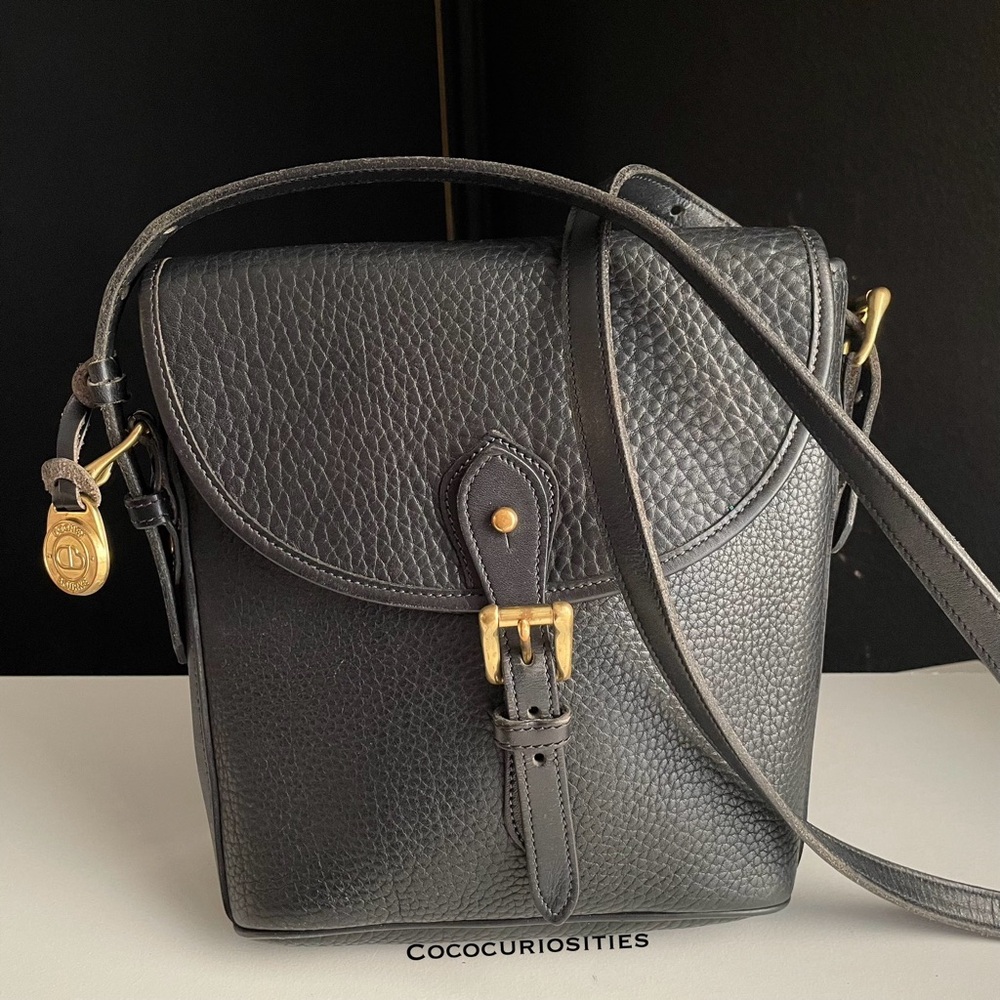 Dooney and Bourke Black Leather Bicycle Bag Crossbody 1980’s